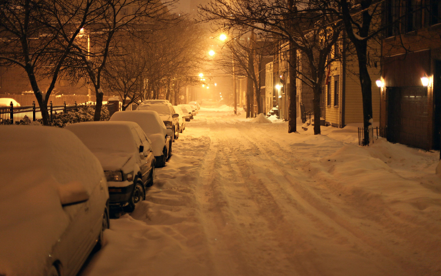 , winter, new york, ny, snow, Albany, usa, -, night, , 
