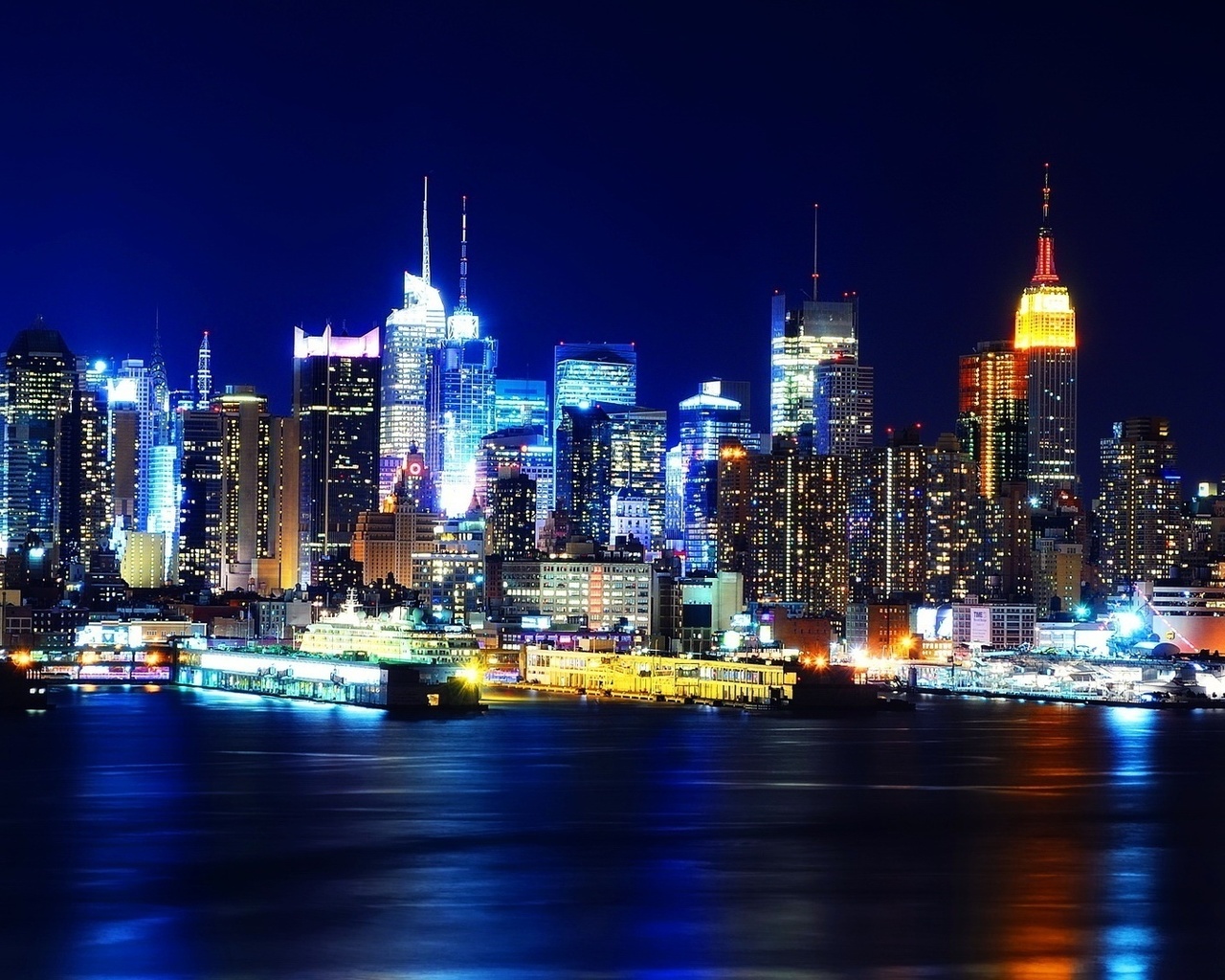 , -, new york, Manhatten, night, usa, 