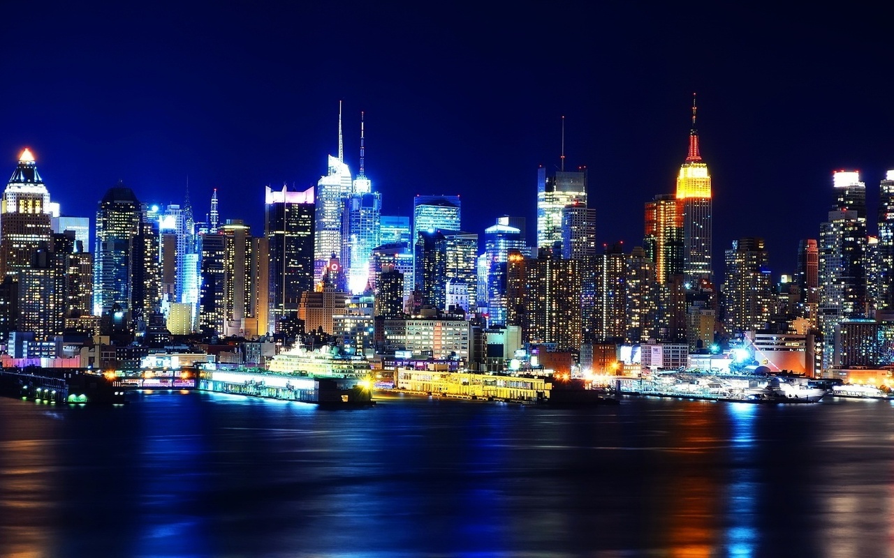 , -, new york, Manhatten, night, usa, 