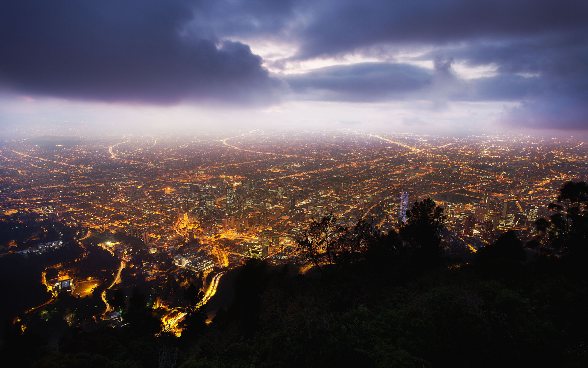 bogota, , , night, , monserrate, Colombia