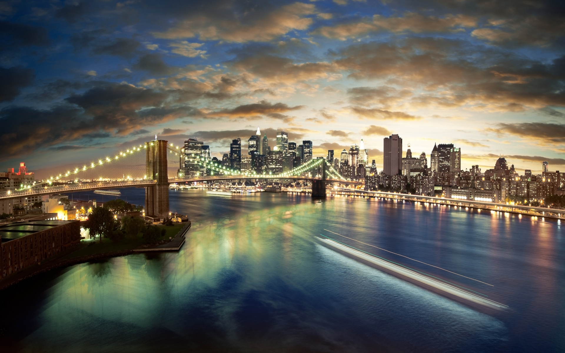 lights, night, bridge, City, , sea, landscape, cloud, , , buildings, -,  , , , 