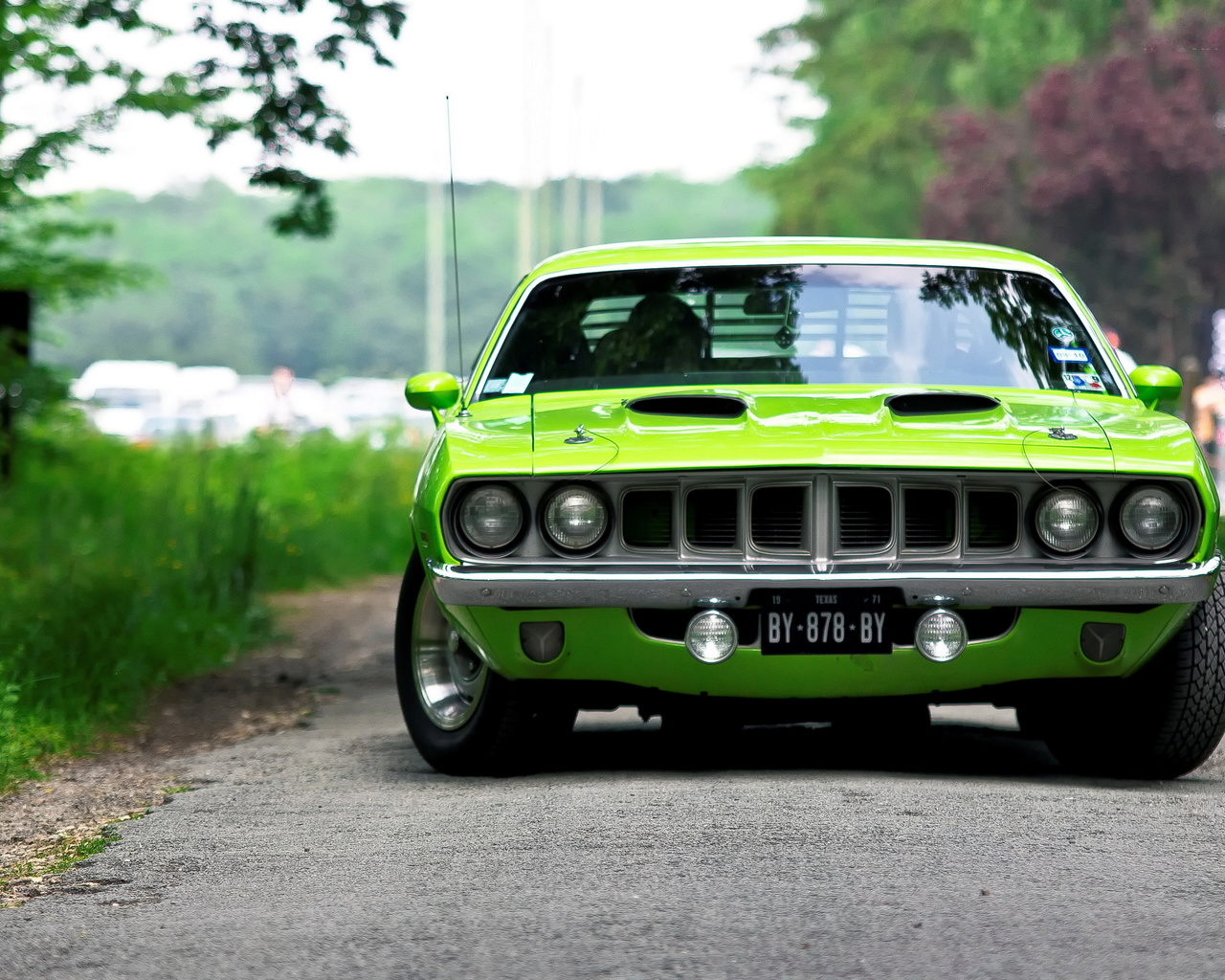 green, plymouth, barracuda, , muscle car, 1971