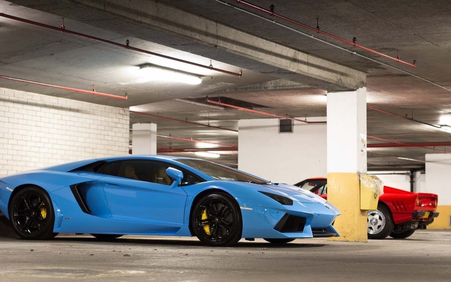 lamborghini, aventador, blue