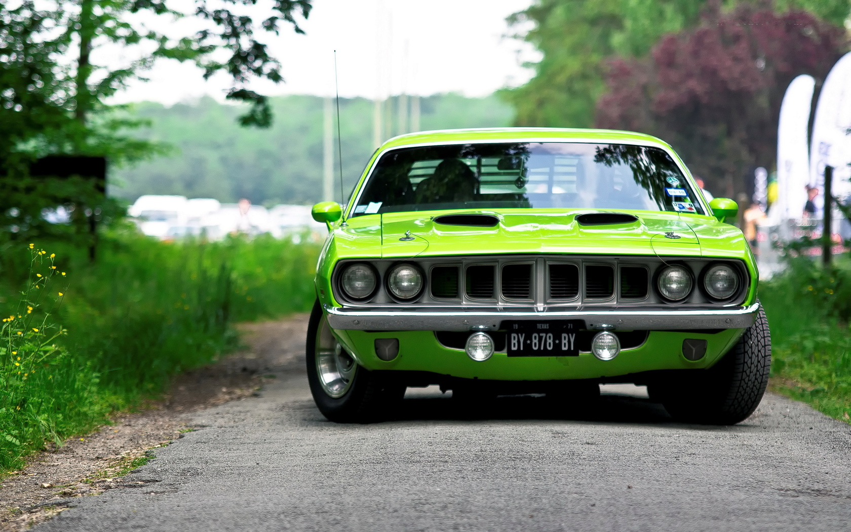 green, plymouth, barracuda, , muscle car, 1971