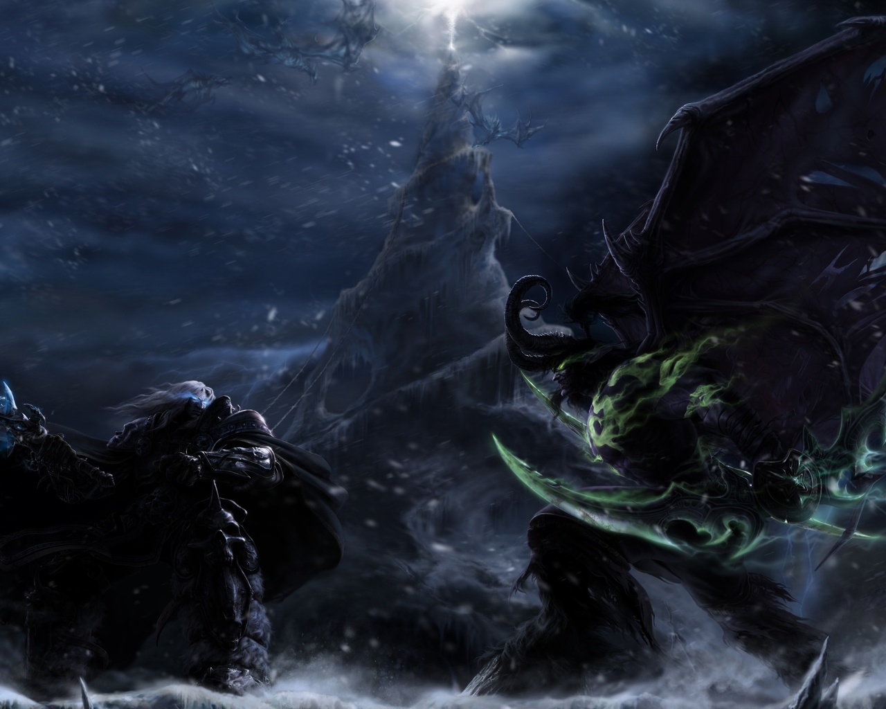 versus, Illidan vs. arthas, frostmourne, warcraft iii 3 frozen throne, batlle, lich king, fight, wow, world of warcraft