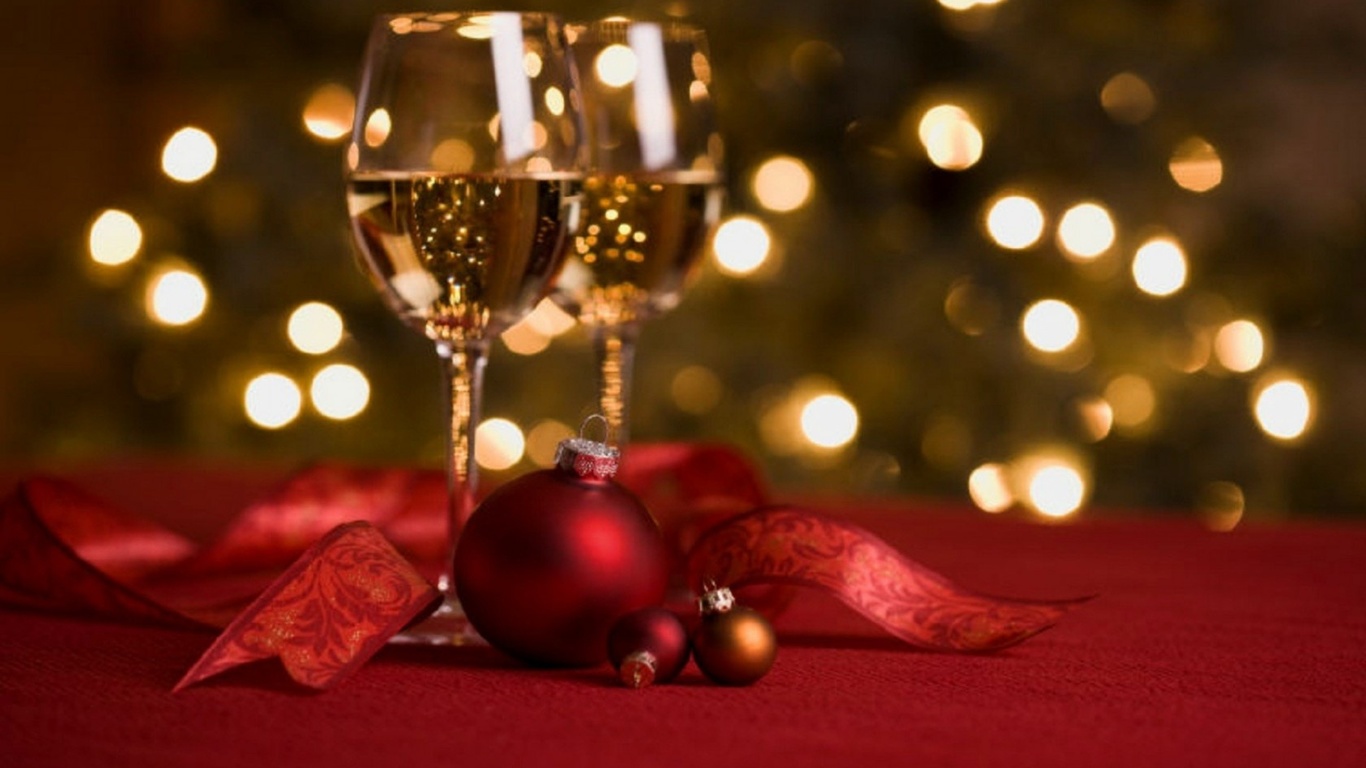 red, bokeh, lights, night, christmas, wine, ball, new year, holiday