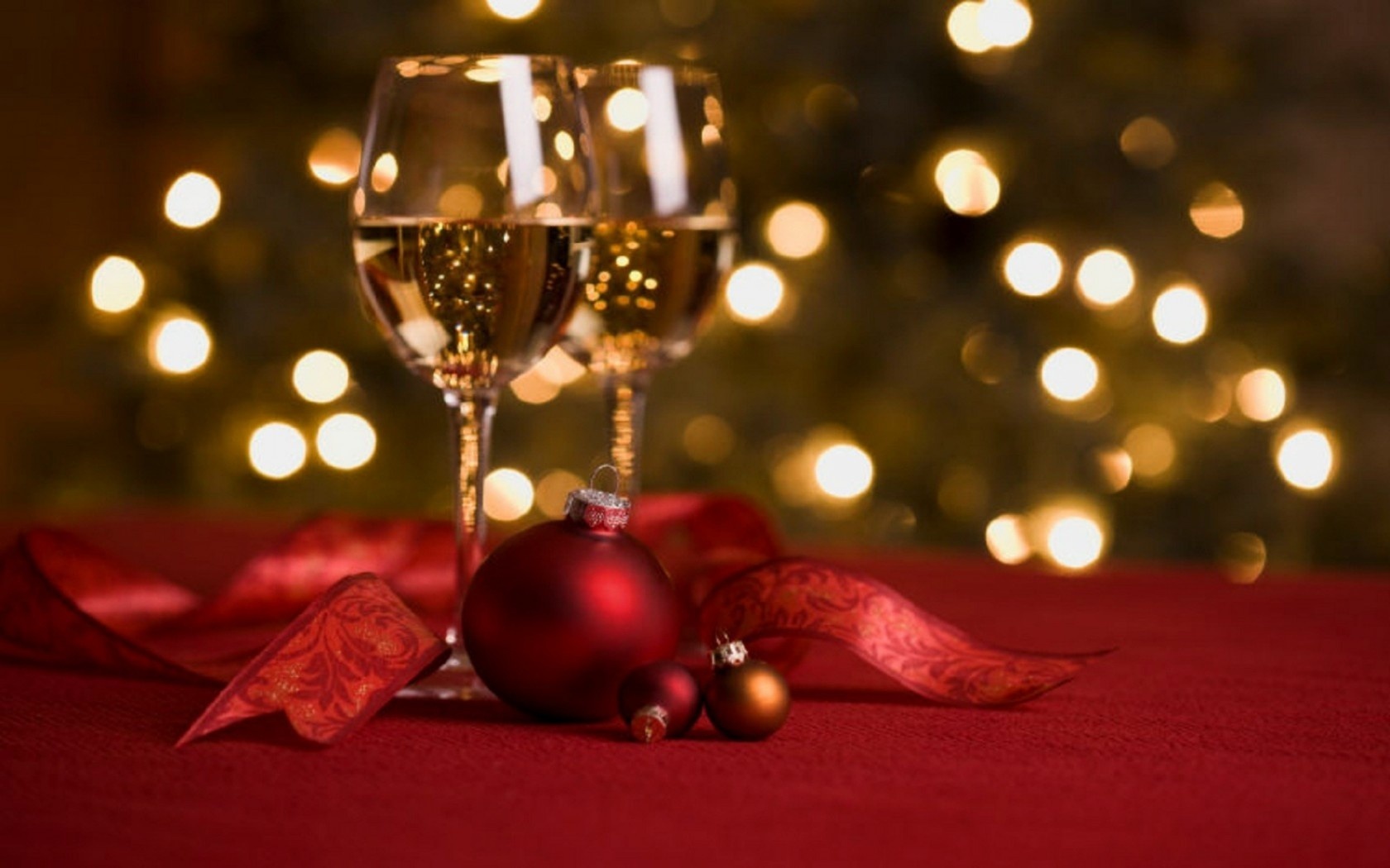 red, bokeh, lights, night, christmas, wine, ball, new year, holiday