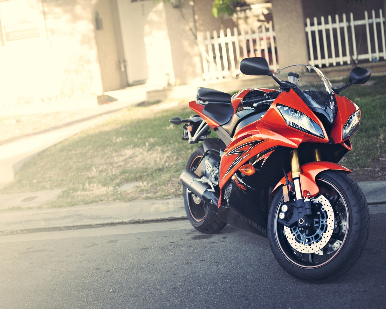 motorcycle, , red, , yzf-r6, yamaha