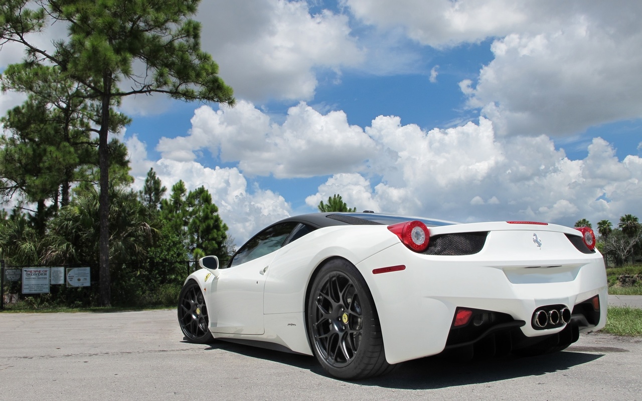 458 italia, wheels, , , Ferrari, sky, , black, white