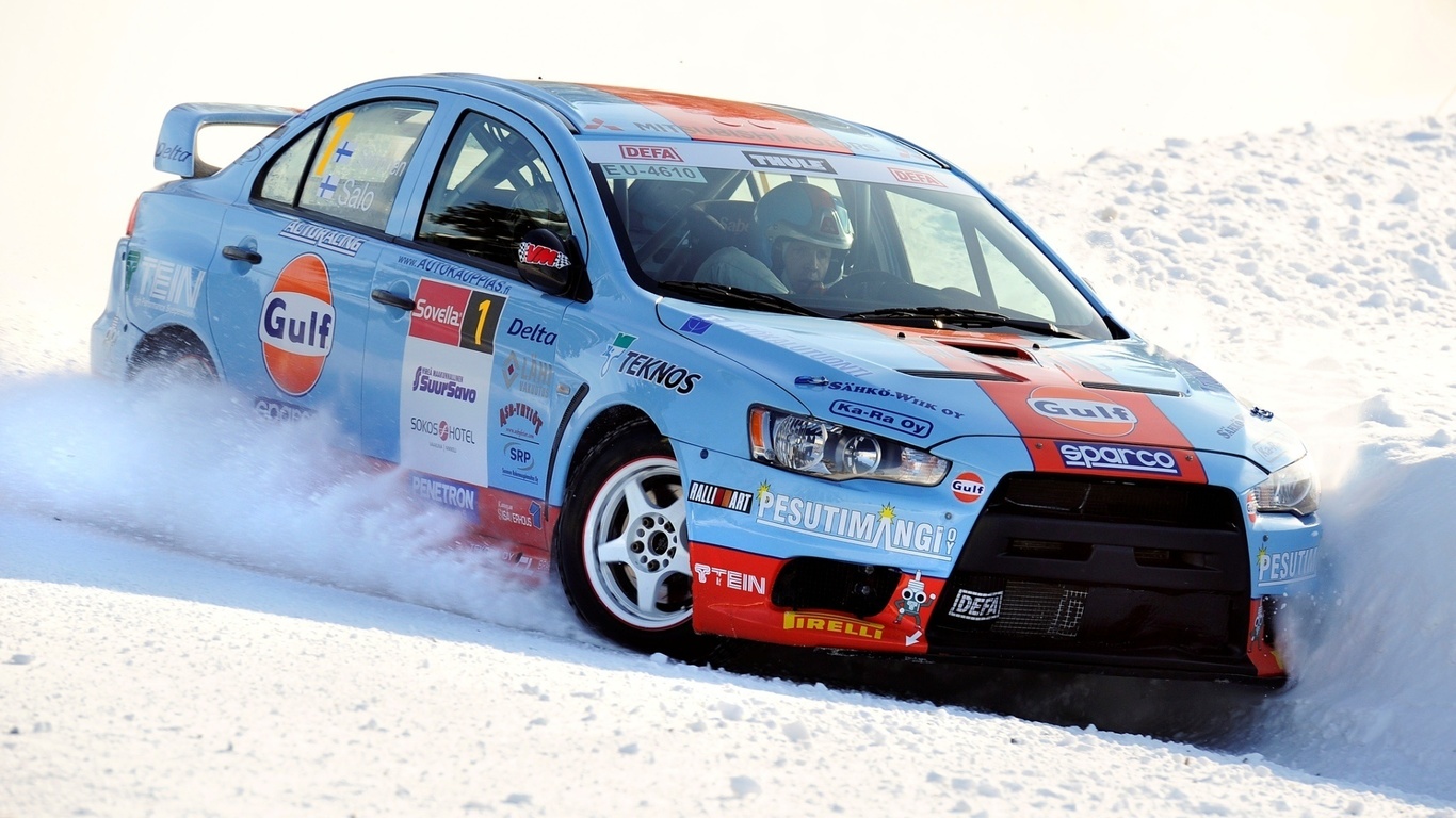 car, race, Mitsubishi, , sport, cars, winter, snow, evolutionx, lancer