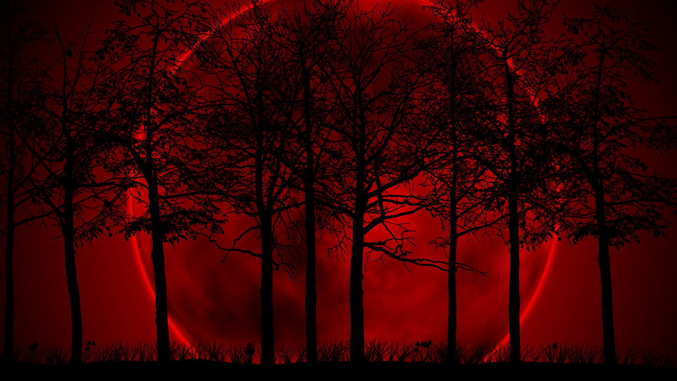 blood, red, moon