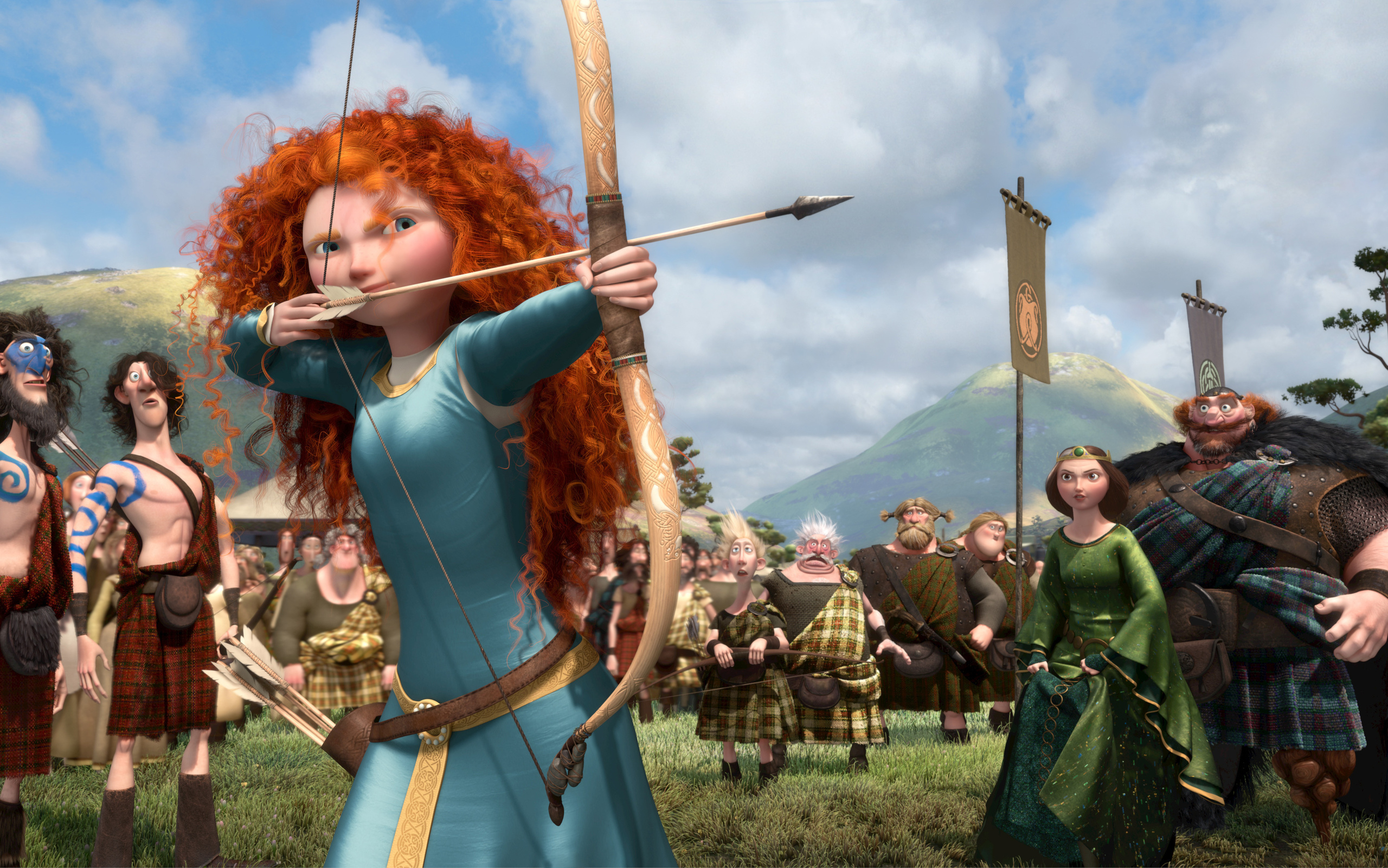 disney, pixar, archer, scotland, film, queen, Brave, bow competition, the movie, king, princess