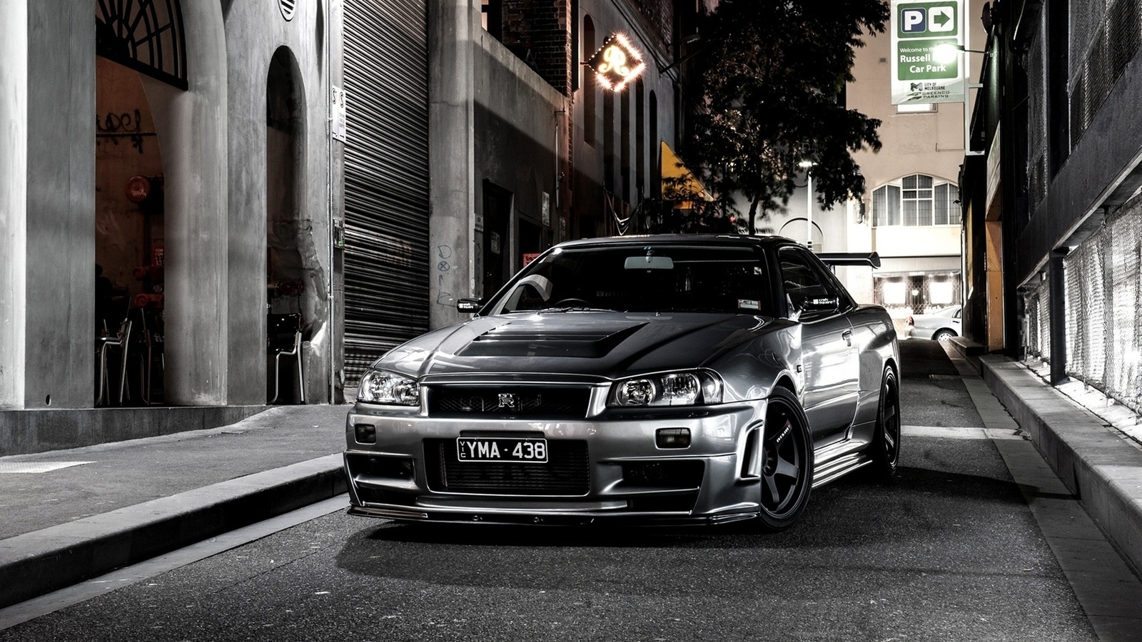 beautiful, bnr34, night, desktop, japan, nissan, grey, automobile, wallpapers, Car, skyline, street, r34