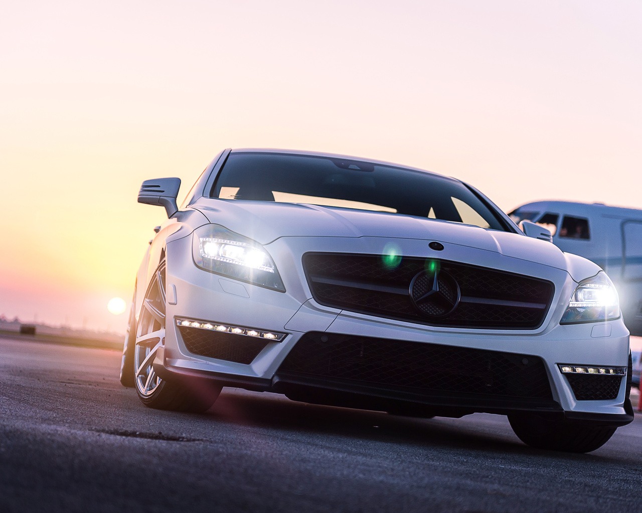 front, renntech, c218, Mercedes-benz, cls-klasse, white,  , cls 63