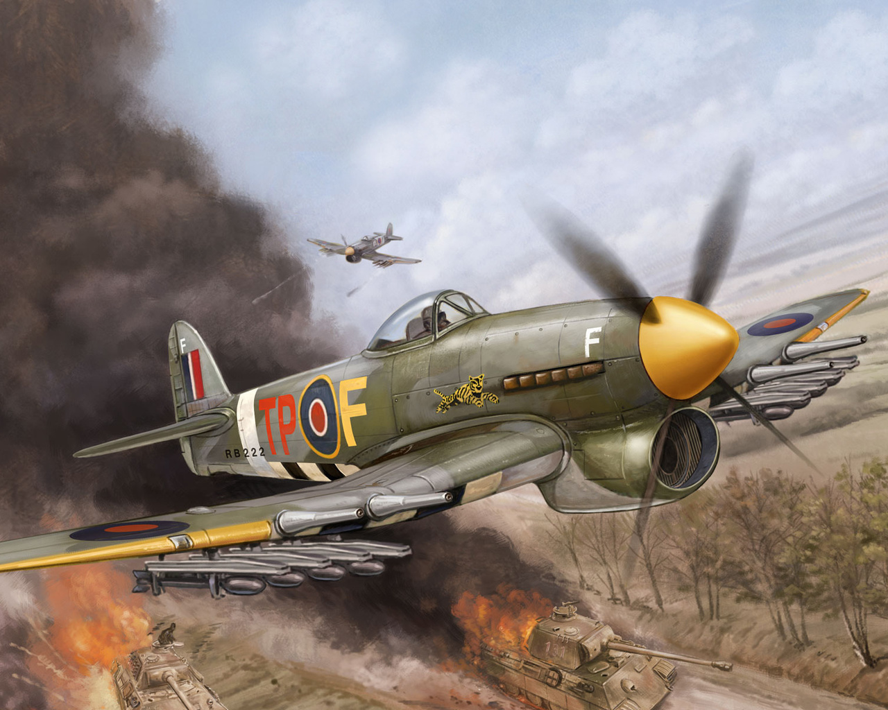 ,  , , hawker typhoon, , typhoon, mk.ib, 198 sqn, raf, tp-f, rb222