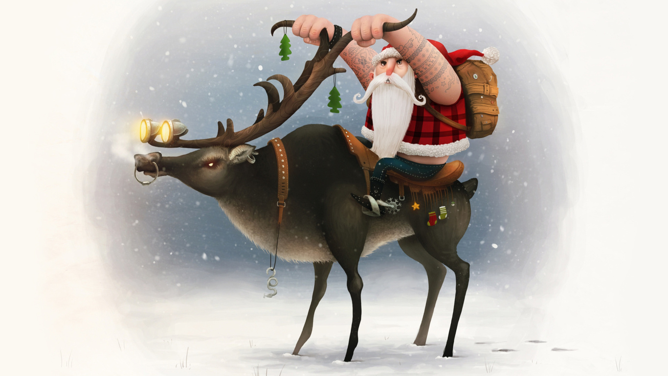 santa clause,  , biker,  , , happy new year