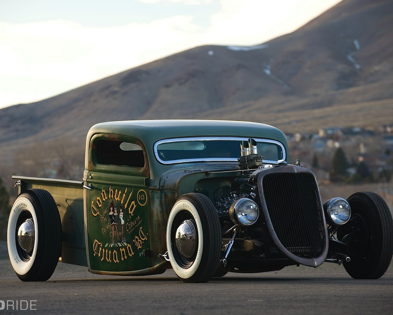 pickup, Ford, 1935, rat rod, v8