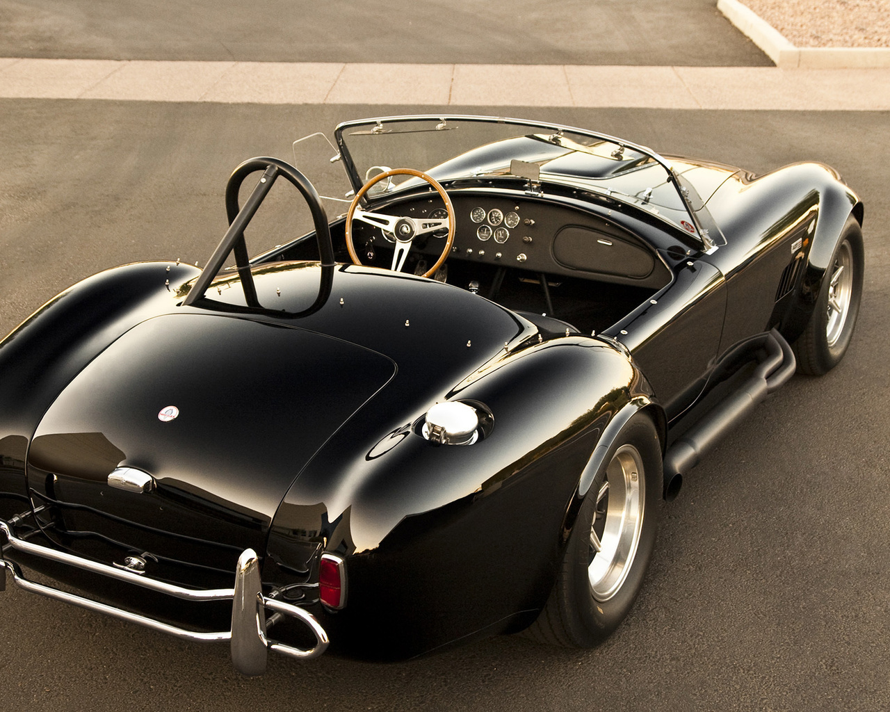 shelby, cobra, 427, black, cabrio, classic, back