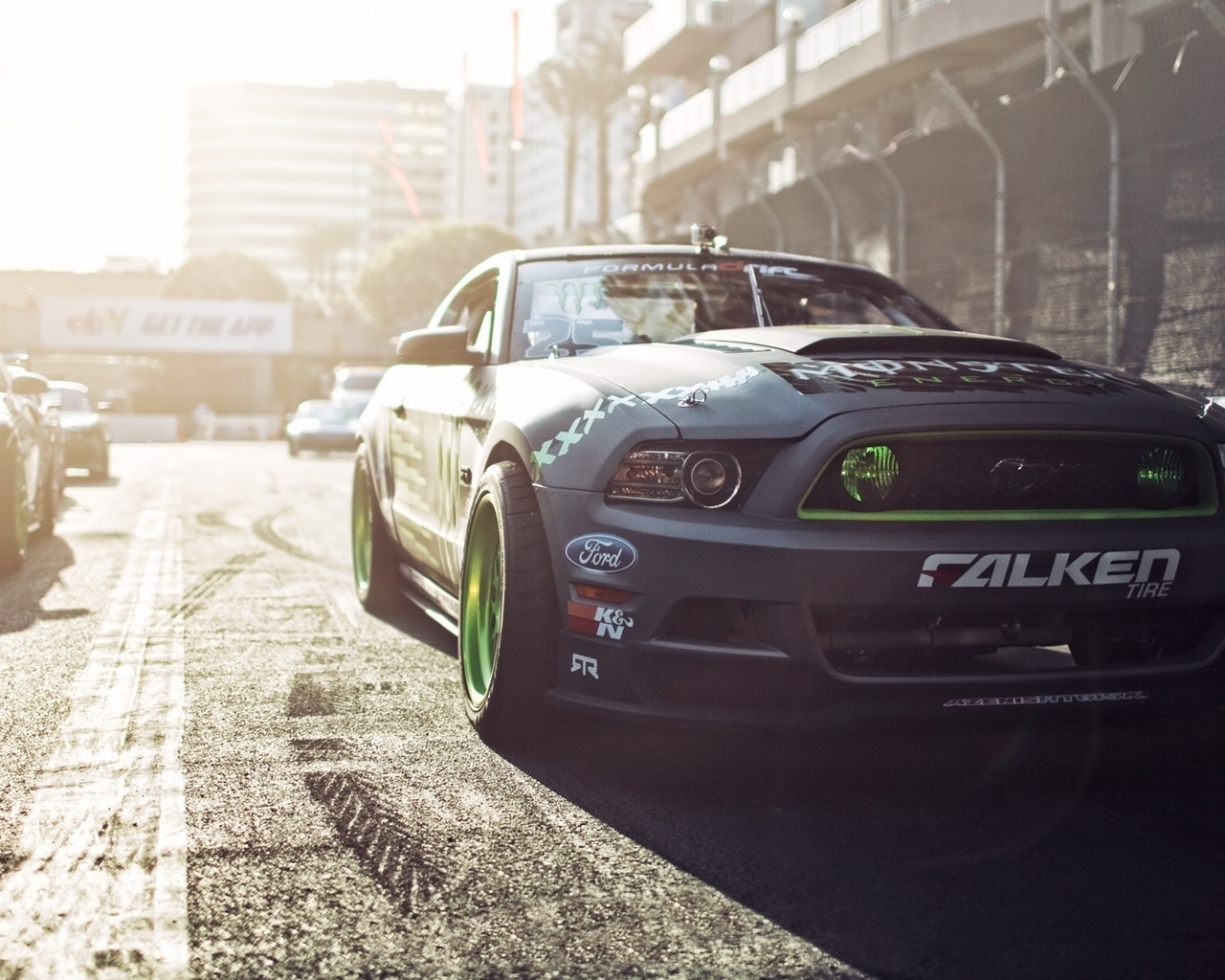 ford mustang, falken, Formula d, , gittin, monster energy, 