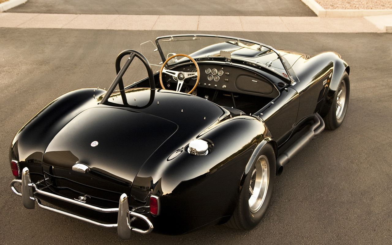 shelby, cobra, 427, black, cabrio, classic, back