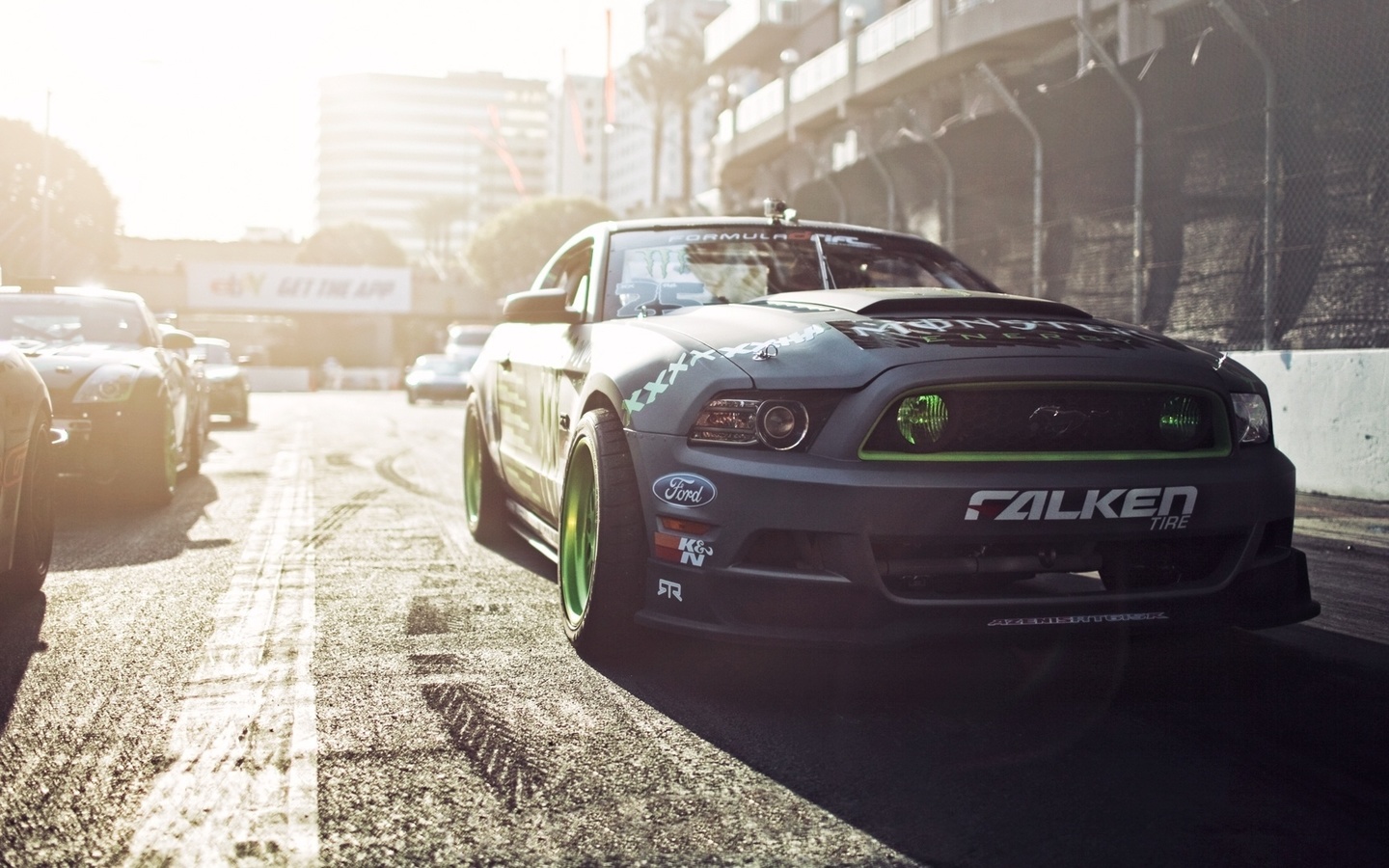 ford mustang, falken, Formula d, , gittin, monster energy, 