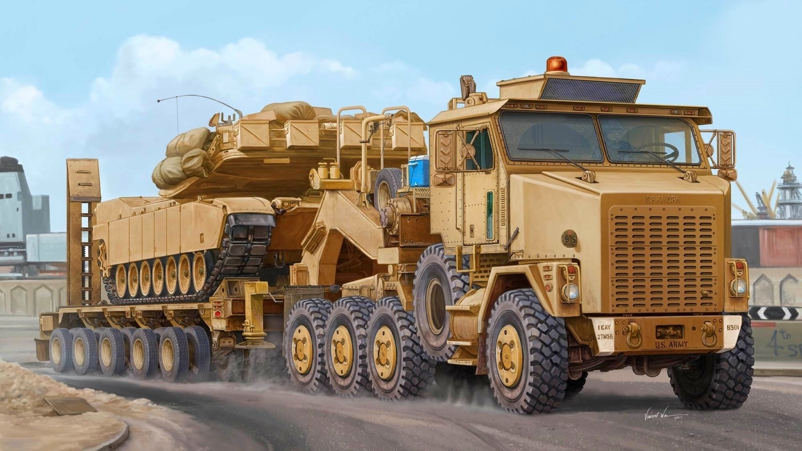 , vincent wai, heavy equipment transport, oshkosh m1070 het, 8x8