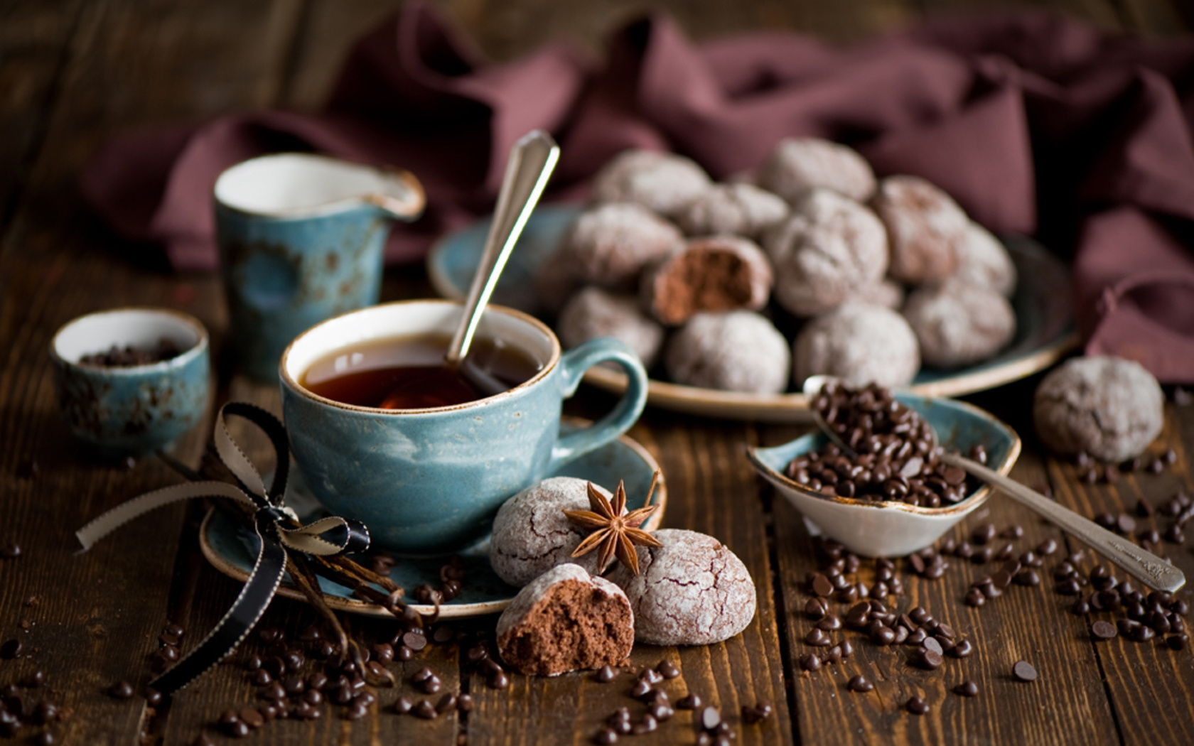 , sweets, , , , tea, pastry, Food, drink, ribbon, anna verdina,  