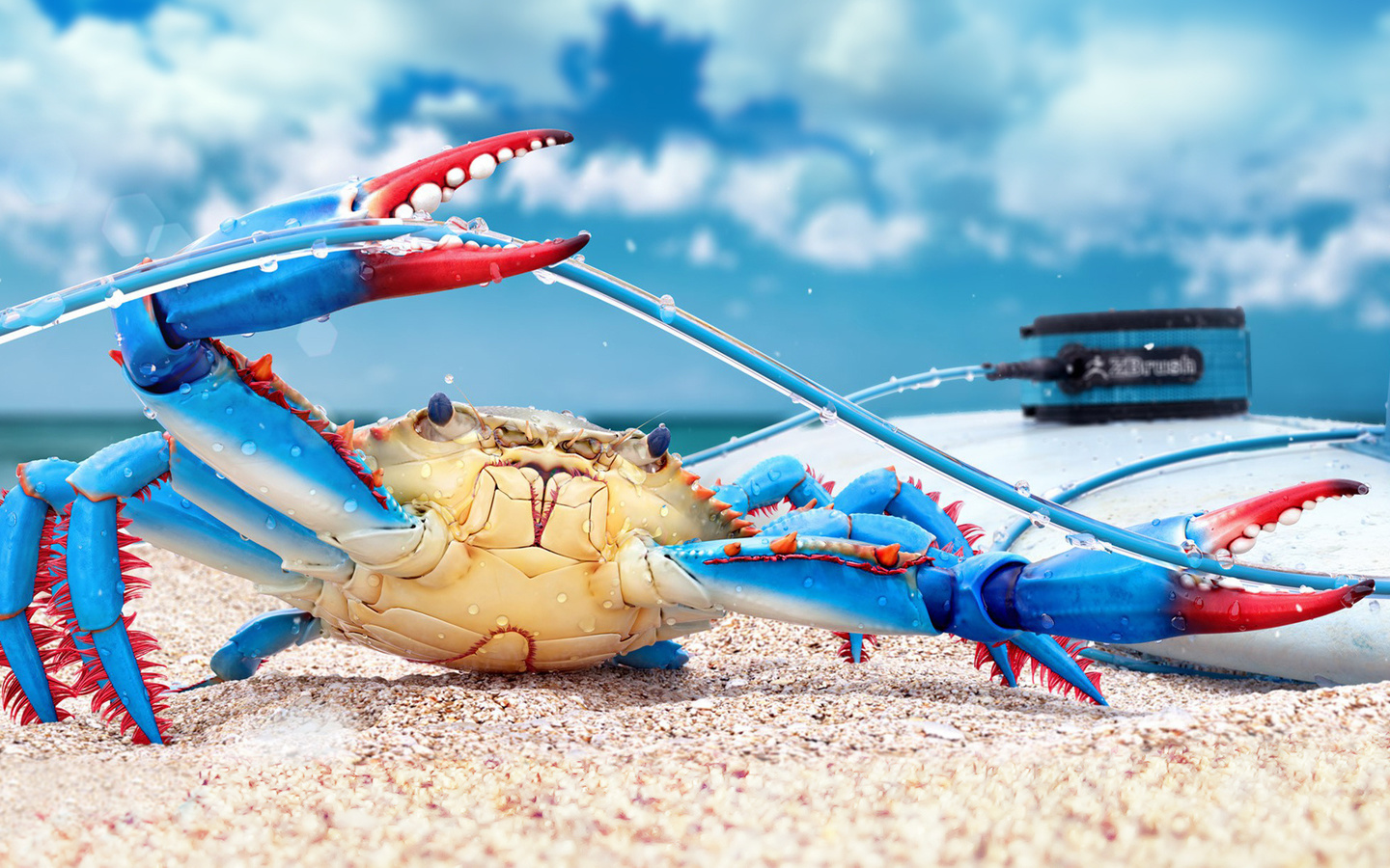 , blue crab, , render, digital art