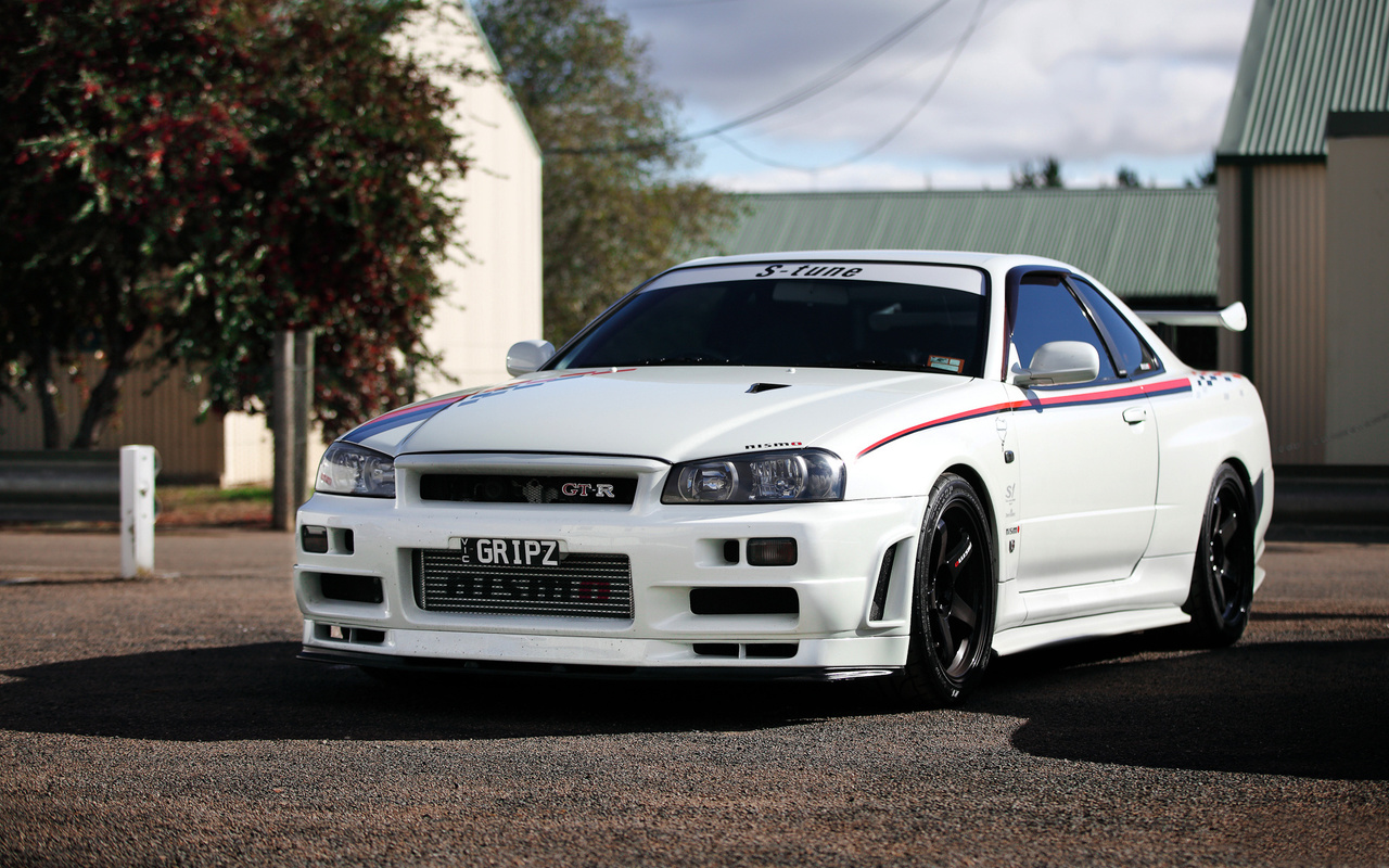 , , Nissan skyline, white, r34