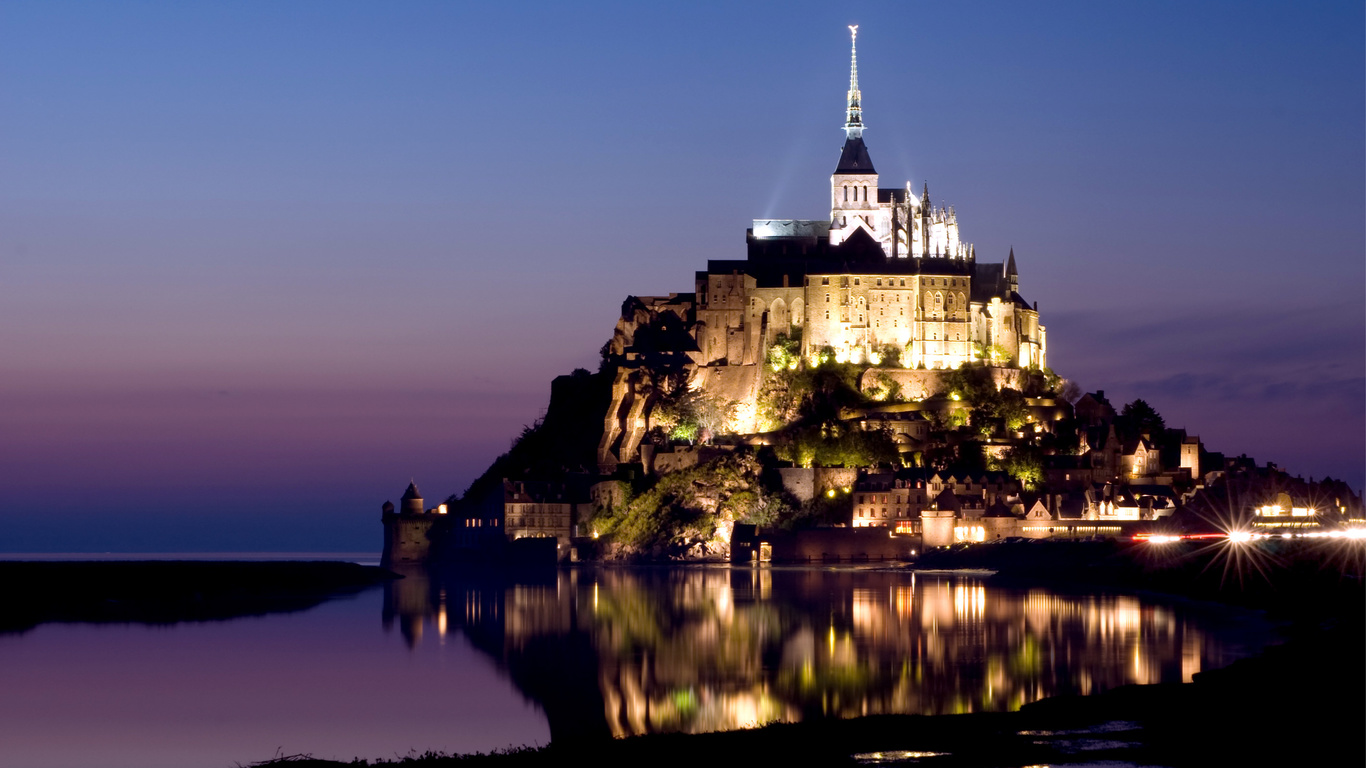 island, mont saint-michel, , , normandy, castle, France, --
