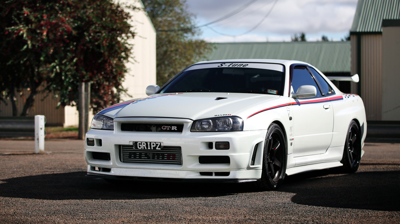 , , Nissan skyline, white, r34