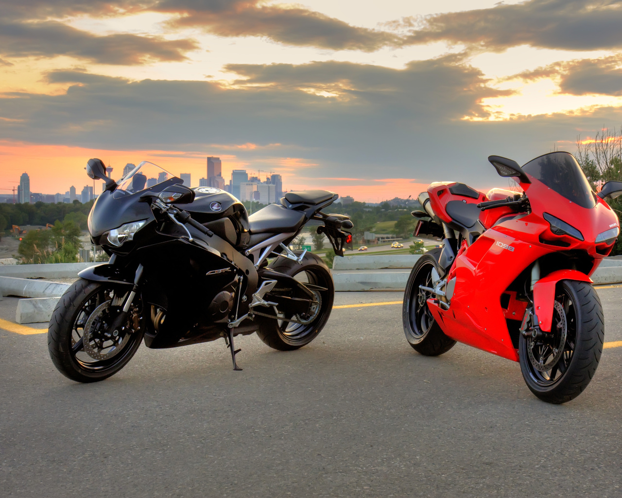 honda, cbr1000rr, black, ducati, 1098, red, bike, , , , , , , 