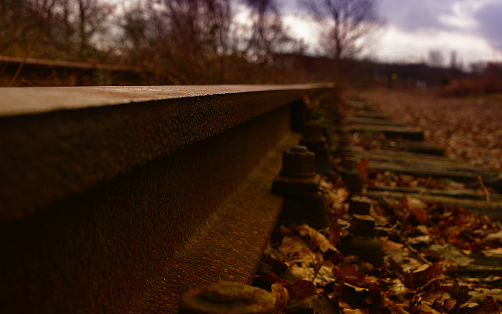 autumn, metal, railroad tracks, oxide