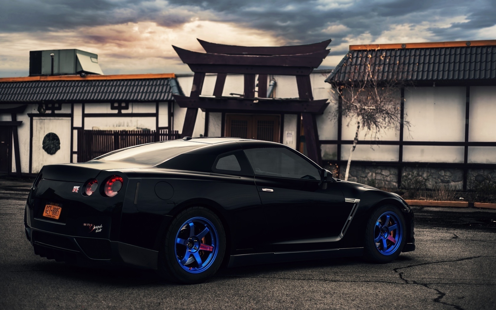 nissan, r35, gt-r, blue wheels, 