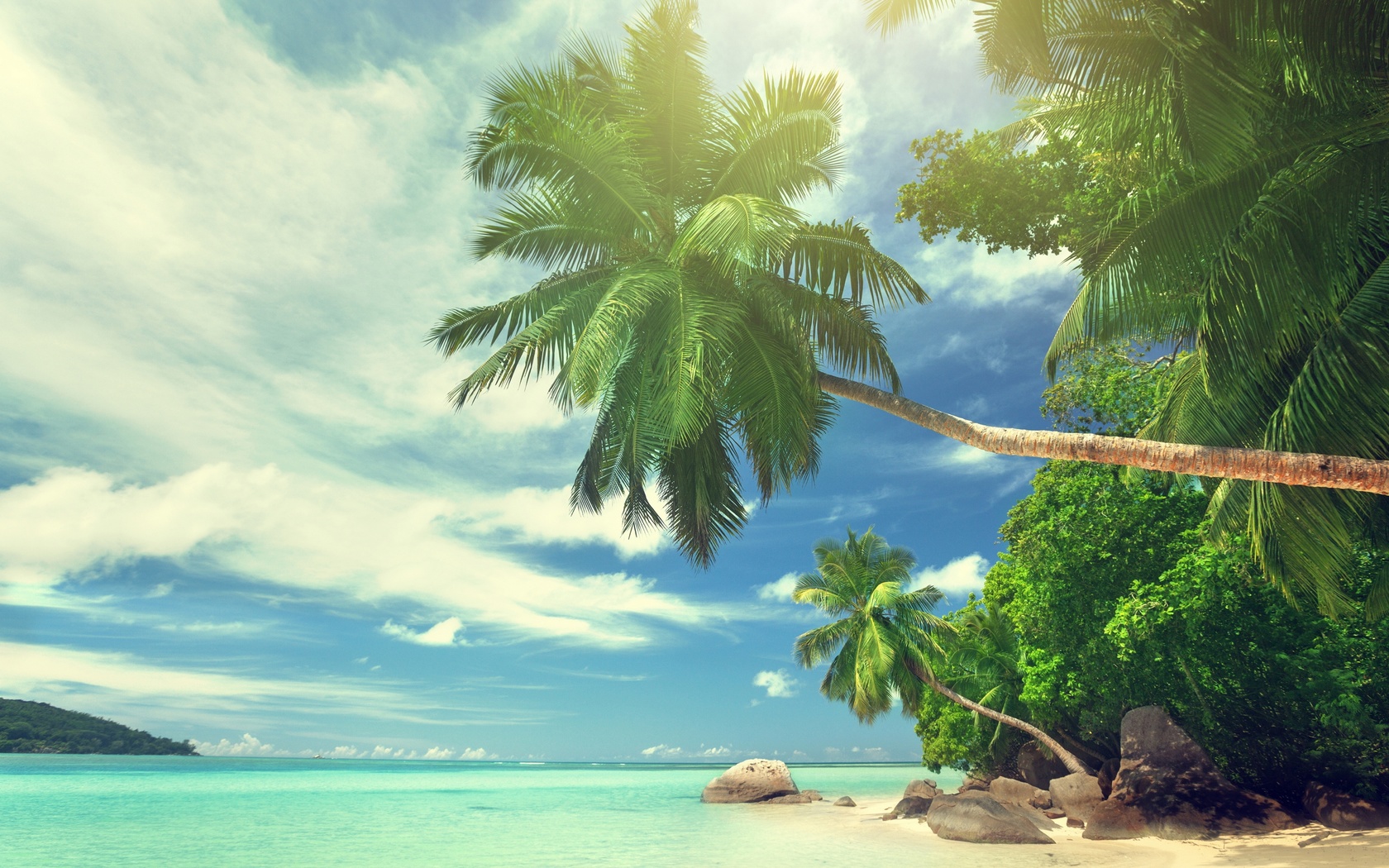 , ,  , , , , , , , , , , , tropics, seychelles, indian ocean, paradise, palm trees, beach, stones, sky, clouds