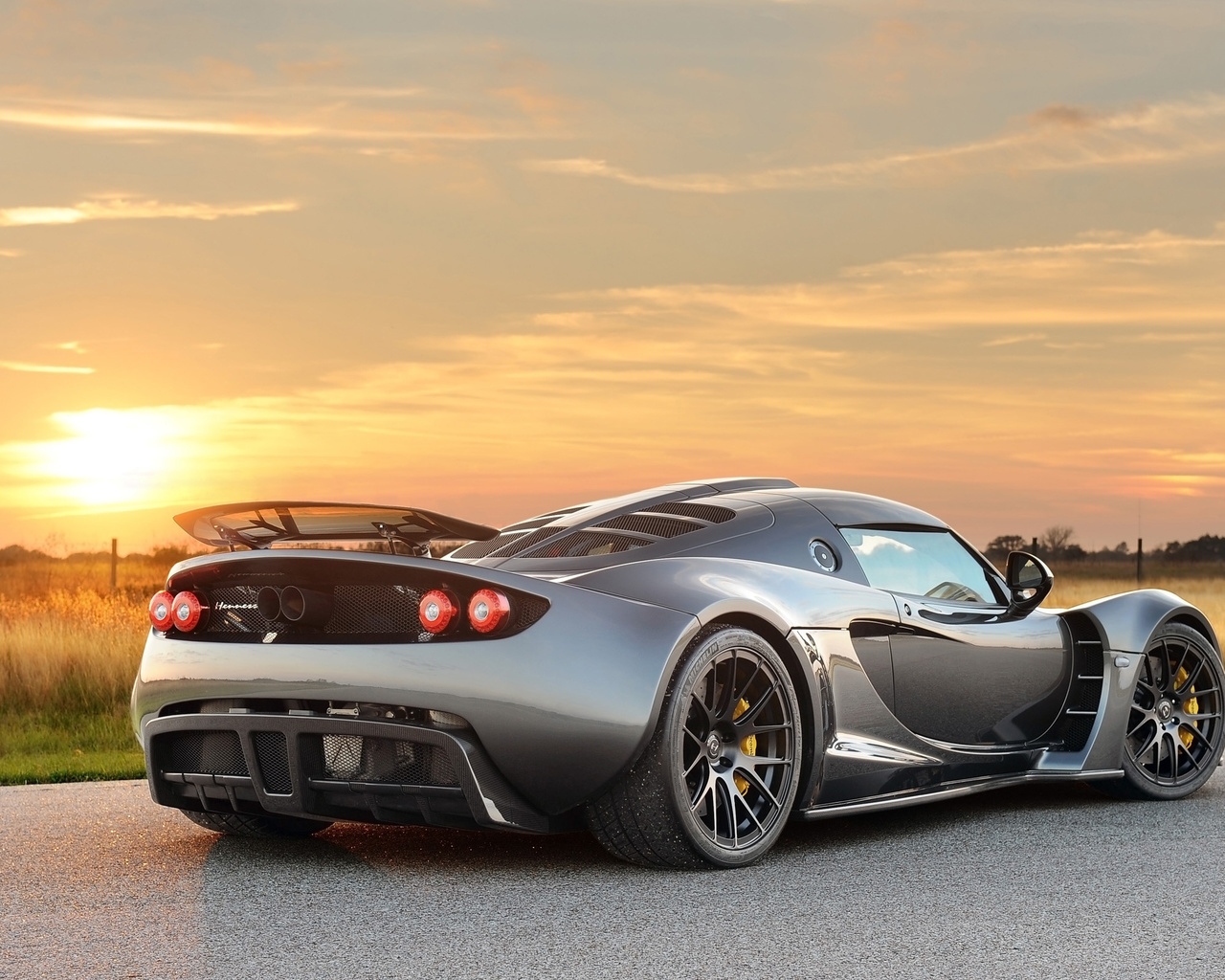 hennessey, venom, gt, dark knight, 2012, road, , sunset, 