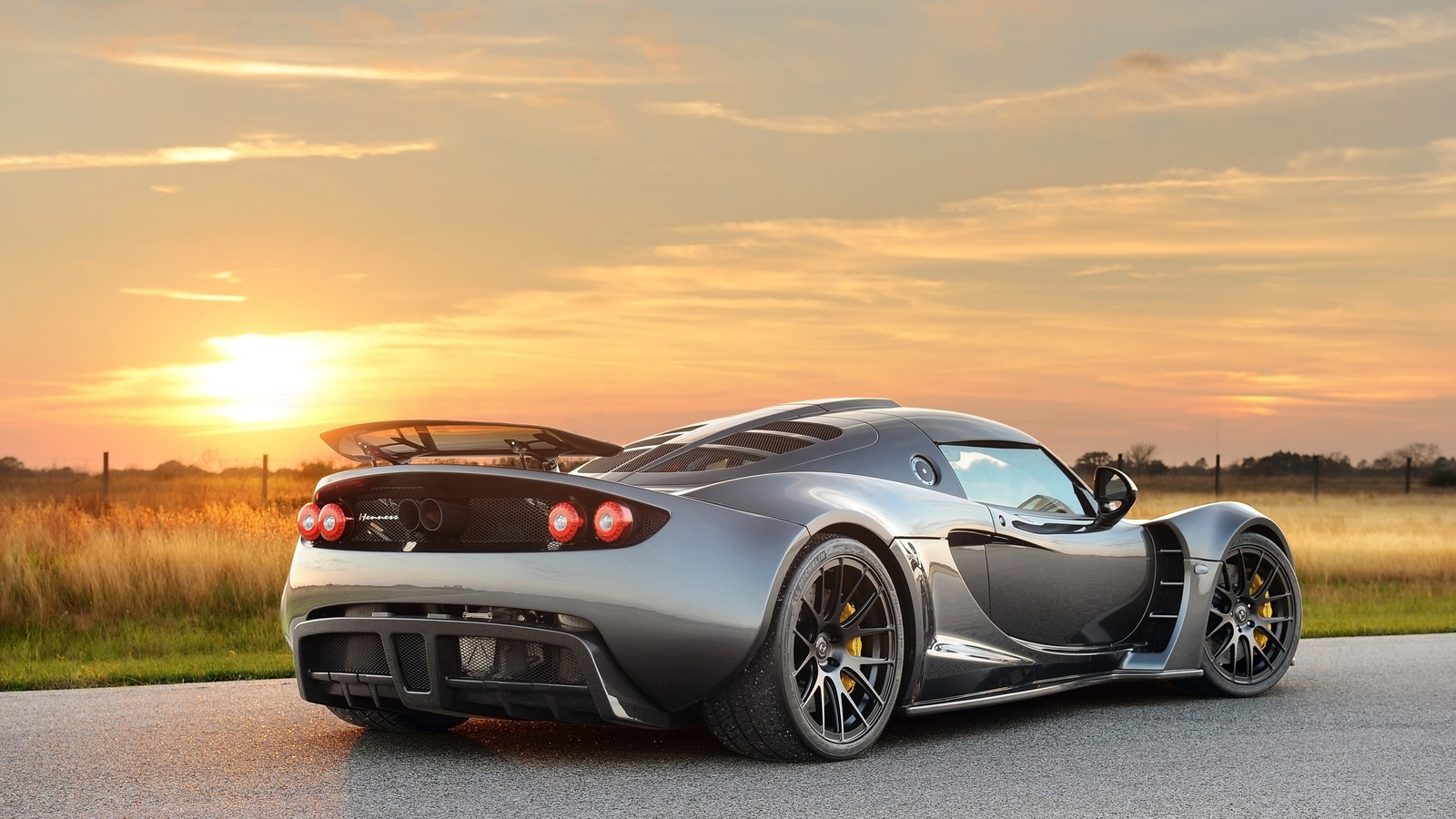 hennessey, venom, gt, dark knight, 2012, road, , sunset, 