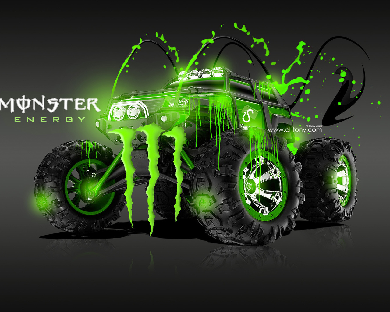 tony kokhan, green, monster energy, traxxas summit, truck, green, acid, plastic, drink, el tony cars, photoshop,  , ,  , , , , , 2014