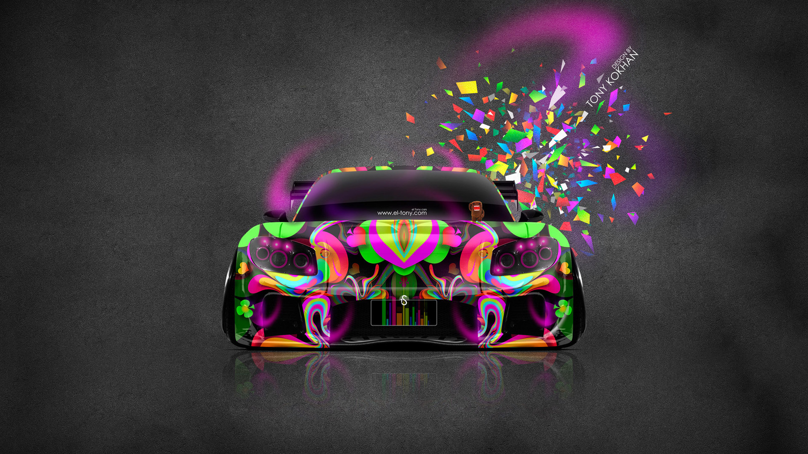 tony kokhan, mazda, rx7, veilside, jdm, style, aerography, multicolors, pink, effects, domo kun, toy, el tony cars, photoshop, hd wallpapers,  , , , 7, , , , ,  , , , , , 2