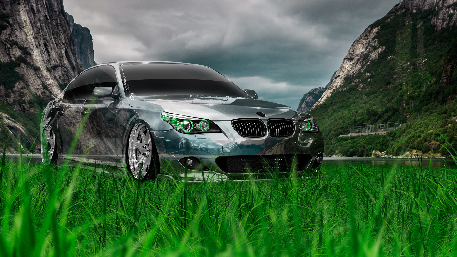 tony kokhan, bmw, m5, e60, crystal, nature, green, grass, tuning, el tony cars, photoshop, style, hd wallpapers,  , , 5, ,  , 60, , , , , , , , , , , 2014