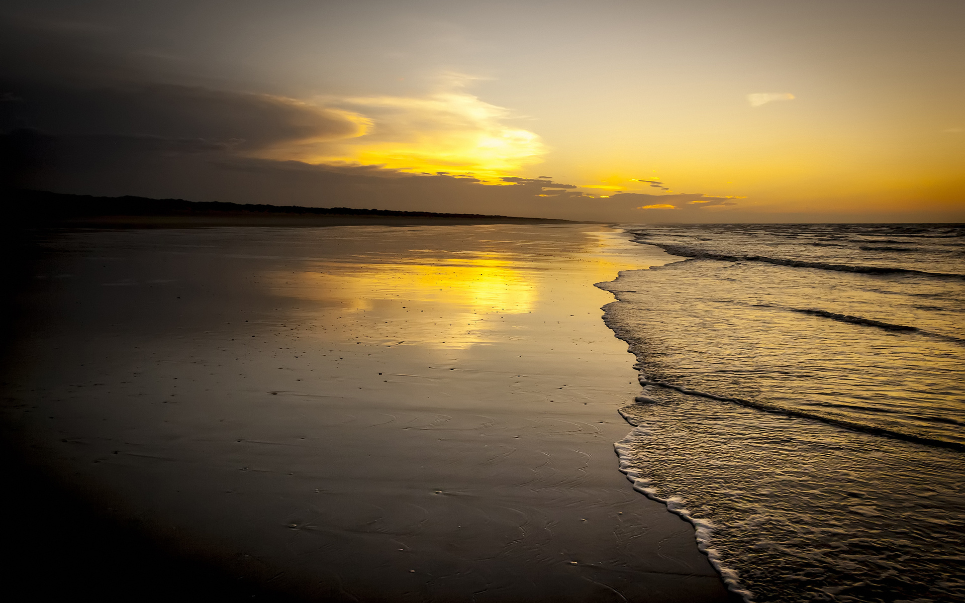 beautiful sunrise scene, sea, nature, landscape, sky, clouds,    , , , , , 