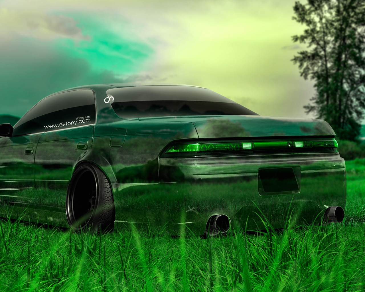 tony kokhan, toyota, mark2, jdm, jzx90, crystal, nature, green, grass, japan, style, art, design, hd wallpapers, el tony cars, tuning,  , , , 2, 90 , , , , , , , , , 