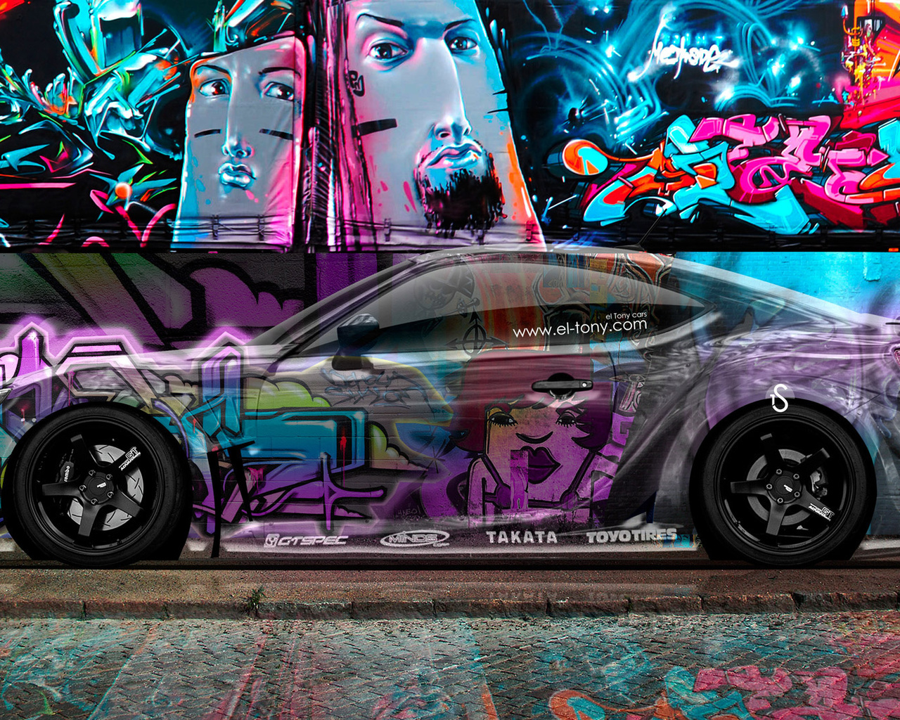 tony kokhan, toyota, gt86, side, crystal, graffiti, car, multicolors, jdm, subaru, brz, scion, fr-s, el tony cars, photoshop, design, art, style,  , , , 86,  , , , , , , , , ,