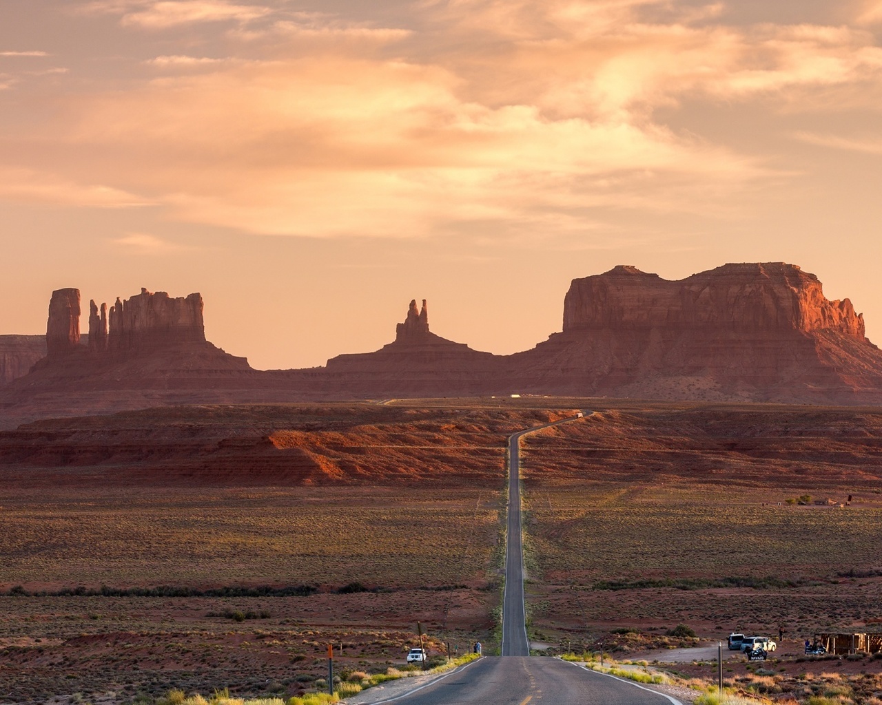 road, desert, canyon, sky