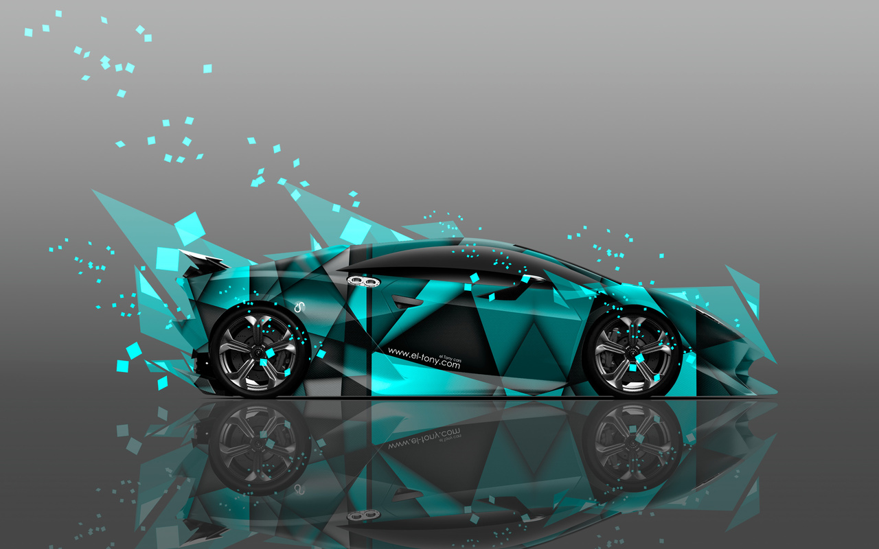 tony kokhan, lamborghini, sesto elemento, side, abstract, aerography, car, azure, colors, el tony cars, 4k, wallpapers, design, art, style, photoshop,  , , ,  ,  , , , , , ,