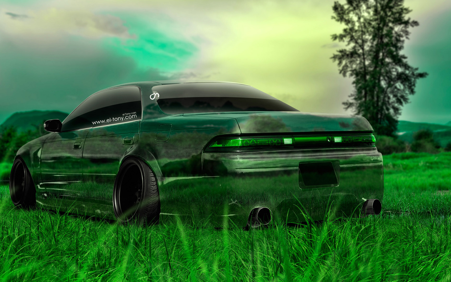 tony kokhan, toyota, mark2, jdm, jzx90, crystal, nature, green, grass, japan, style, art, design, hd wallpapers, el tony cars, tuning,  , , , 2, 90 , , , , , , , , , 