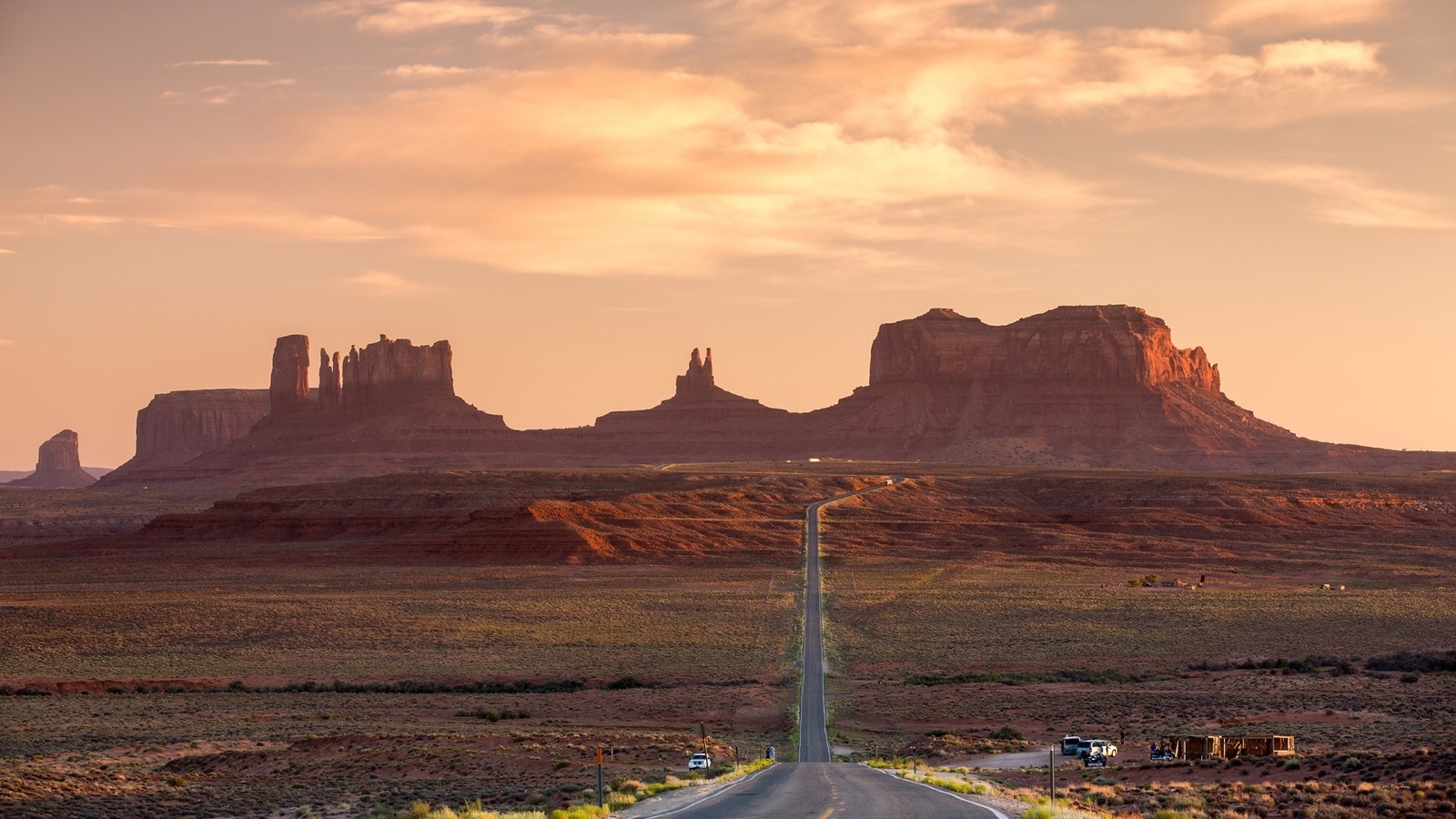 road, desert, canyon, sky