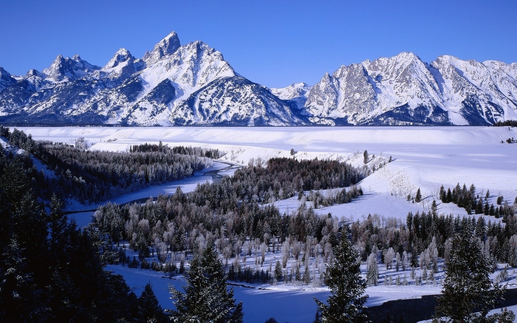 winter, river, delta, snow, trees, mountain, , , , , , , , , , , , 