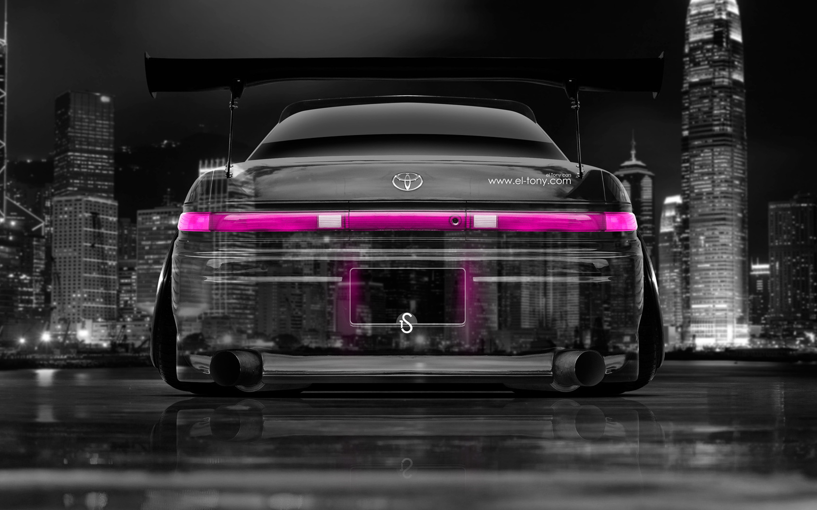 tony kokhan, toyota, mark2, jzx90, jdm, back, crystal, city, car, tuning, pink, colors, el tony cars, photoshop, design, art, style, japan, night, hd wallpapers,  , , , 2, 90 ,  , , , , 