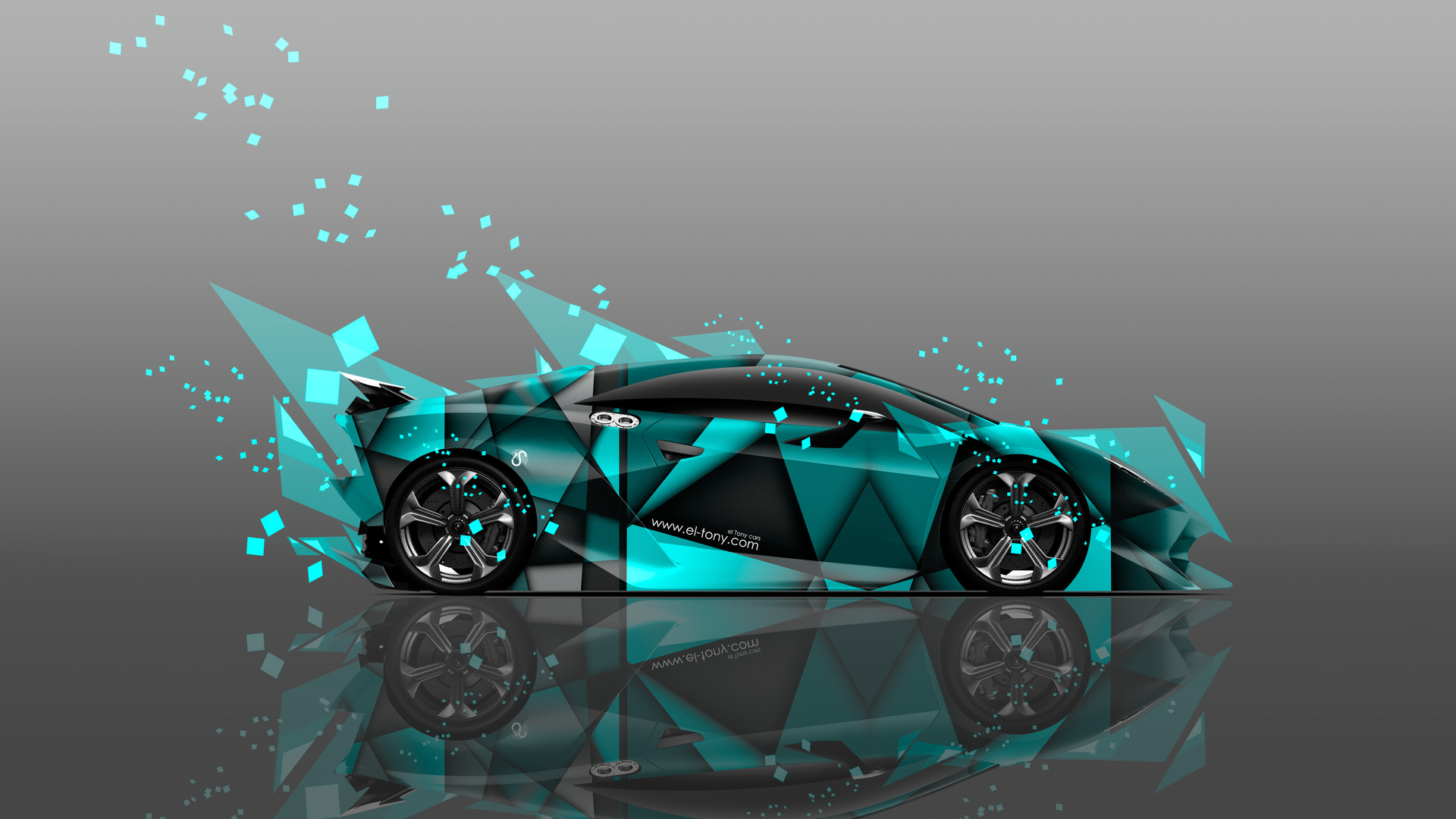 tony kokhan, lamborghini, sesto elemento, side, abstract, aerography, car, azure, colors, el tony cars, 4k, wallpapers, design, art, style, photoshop,  , , ,  ,  , , , , , ,